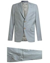 Etro - Single-Breasted Striped Wool And Cotton Suit - Lyst