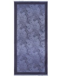 Etro - Wool And Silk Jacquard Scarf With Floral Paisley Motif - Lyst