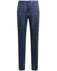 Etro - Cotton Jacquard Trousers - Lyst