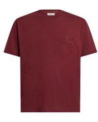 Etro - Cotton Jersey T-Shirt With Raised Pegaso Logo - Lyst