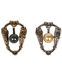 Etro - Earrings With Pearl Bead And Animal Buckle - Lyst