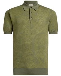 Etro - Knit Cotton Polo Shirt With Floral Paisley Motif - Lyst