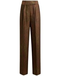 Etro - Wool-Blend Jacquard Trousers With Paisley Motif - Lyst