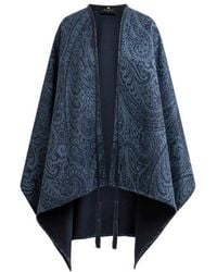 Etro - Wool And Cashmere Jacquard Cape - Lyst