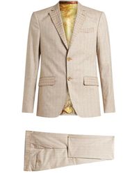 Etro - Striped Wool And Cotton Suit - Lyst