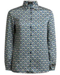 Etro - Twill Shirt With Micro Palm Motif - Lyst