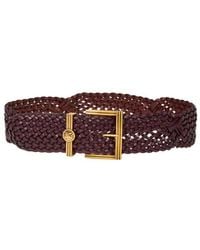 Etro - Woven Leather Belt With Coin Buckle - Lyst