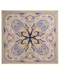 Etro - Wool And Silk Shawl With Placed Print - Lyst