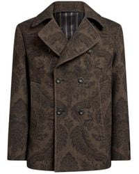 Etro - Double-Breasted Wool And Cashmere Pea Coat - Lyst