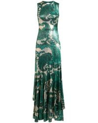 Etro - Laminated Jersey Dress With Maxi Paisley Print - Lyst
