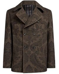 Etro - Double-Breasted Wool And Cashmere Pea Coat - Lyst