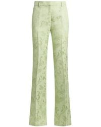 Etro - Jacquard Bootcut Trousers With Floral Motif - Lyst