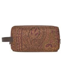 Etro - Medium Nylon Pouch With Handle And Arnica Motif - Lyst