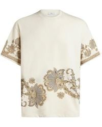Etro - T-Shirt En Coton À Imprimé Placé, Homme, Taille - Lyst