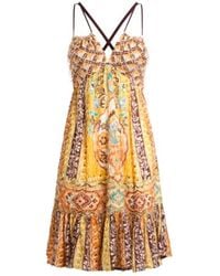 Etro - Robe Courte Imprimée À Fils Coupés, Femme, Taille - Lyst