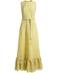 Etro - Long Macramé Lace Dress With Belt - Lyst