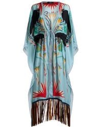 Etro - X Tabby Booth Silk Kaftan With Fringing And Placed Print - Lyst