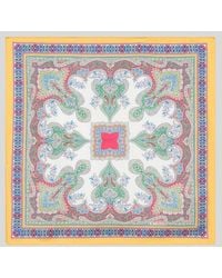 Etro - Silk Pocket Square With Floral Paisley Motif - Lyst