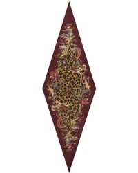 Etro - Diamond-Shaped Silk Scarf With Leopard Motif - Lyst