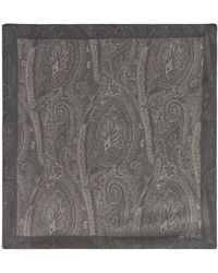 Etro - Printed Silk Pocket Square - Lyst