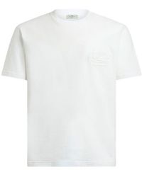 Etro - Cotton Jersey T-Shirt With Raised Pegaso Logo - Lyst