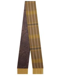 Etro - Wool And Silk Scarf With Metal Fringing And Two Motifs - Lyst