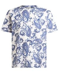 Etro - Cotton T-Shirt With Leafy Paisley Motif - Lyst