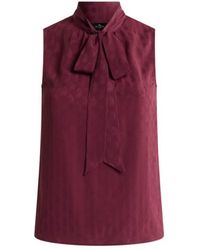 Etro - Silk-Blend Jacquard Top With Silk Scarf And Paisley Motif - Lyst