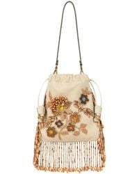Etro - Small Leather Kalispera Bag With Beads And Fringing - Lyst