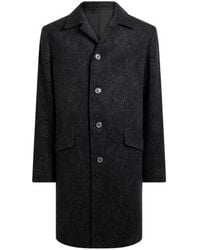 Etro - Wool And Cashmere Jacquard Coat With Arnica Motif - Lyst