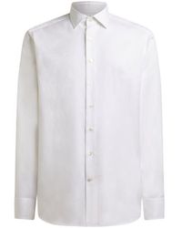 Etro - Cotton Jacquard Shirt With Paisley Motif And Pegaso Embroidery - Lyst