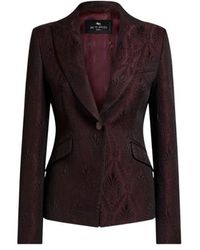 Etro - Single-Breasted Jacquard Jacket With Floral Medallion Motif - Lyst