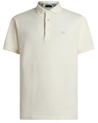 Etro - Plain-Coloured Cotton Polo Shirt With Printed Details - Lyst
