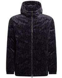 Etro - Cotton Velvet Down Jacket With Paisley Motif - Lyst