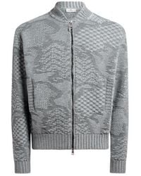 Etro - Knit Wool-Blend Bomber Jacket With Motif - Lyst