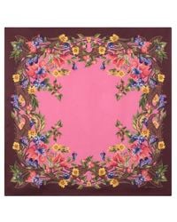 Etro - Silk Twill Scarf With Paisley And Flower Motif - Lyst