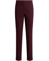 Etro - Cropped Wool Jacquard Trousers With Medallion Motif - Lyst