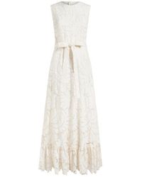 Etro - Long Cotton Poplin Dress With Embroidered Lace - Lyst