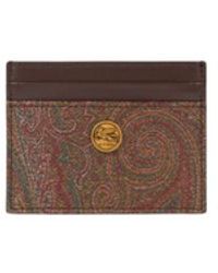 Etro - Arnica And Leather Card Holder With Coin - Lyst