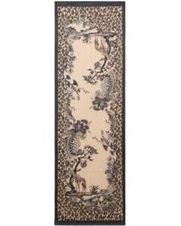 Etro - Cashmere Scarf With Animal And Flower Print - Lyst