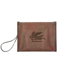 Etro - Medium Arnica Pouch With Pegaso Detail - Lyst