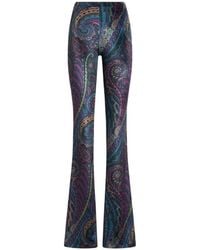 Etro - Flared Printed Chenille Trousers - Lyst