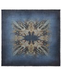 Etro - Wool And Silk Scarf With Faded Floral Paisley Motif - Lyst