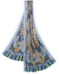 Etro - Paisley Wool And Silk Scarf - Lyst