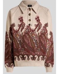 Etro - Sweat-Shirt En Coton À Imprimé Placé, Femme, Taille - Lyst