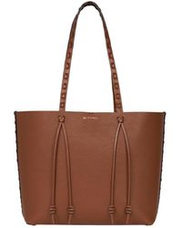 Etro - Essential Medium Leather Tote Bag With Threading - Lyst