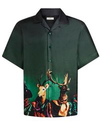 Etro - Silk Bowling Shirt With Placed Animal Print - Lyst