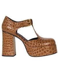 Etro - Printed Leather Mary Jane Sandals - Lyst