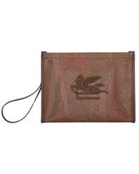 Etro - Medium Arnica Pouch With Pegaso Detail - Lyst