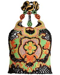 Etro - Cotton Crop Top With Crochet-Effect Floral Motif - Lyst